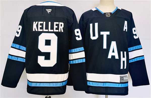 Men%27s Utah Hockey Club #9 Clayton Keller Navy Stitched Jersey